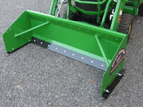 Compact Snow Push - 5' with Metal Edge for JD 200/300/400 Loader - Dump Trailer